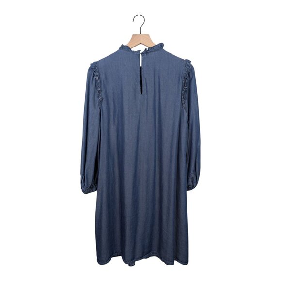 Kate Spade ♠️ Embroidered Indigo Chambray Dress | Medium | Rare Style - Picture 4 of 9